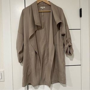 MAX STUDIO olive green drape collared jacket SzS NWT